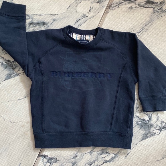 Burberry Embroidered LOGO Sweatshirt! BLACK, plush lining, Unisex Size 5 🖤 - Picture 2 of 14